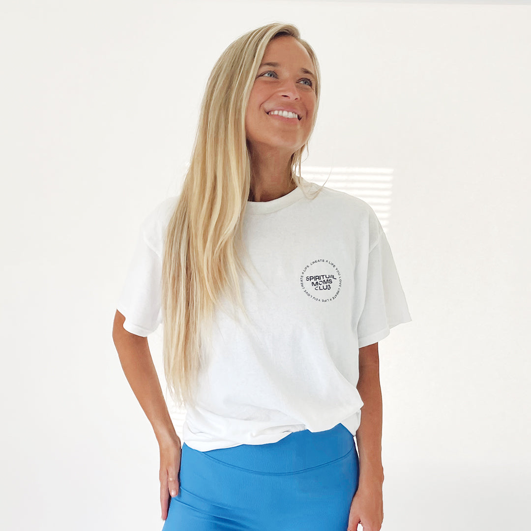 THE BALANCED BLONDE: SPIRITUAL MOMS CLUB B&W TEE
