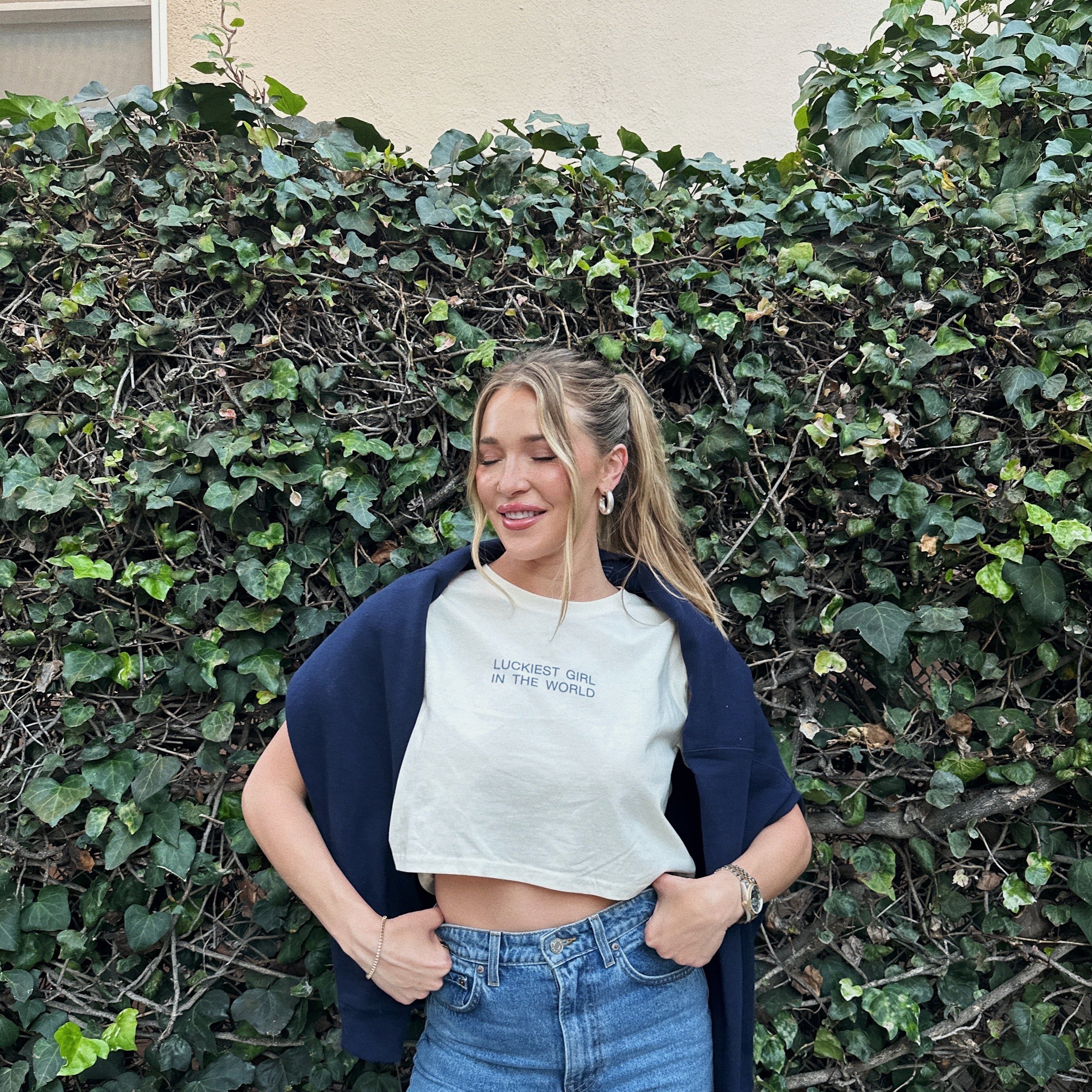 Note to Self: Luckiest Girl Crop Tee