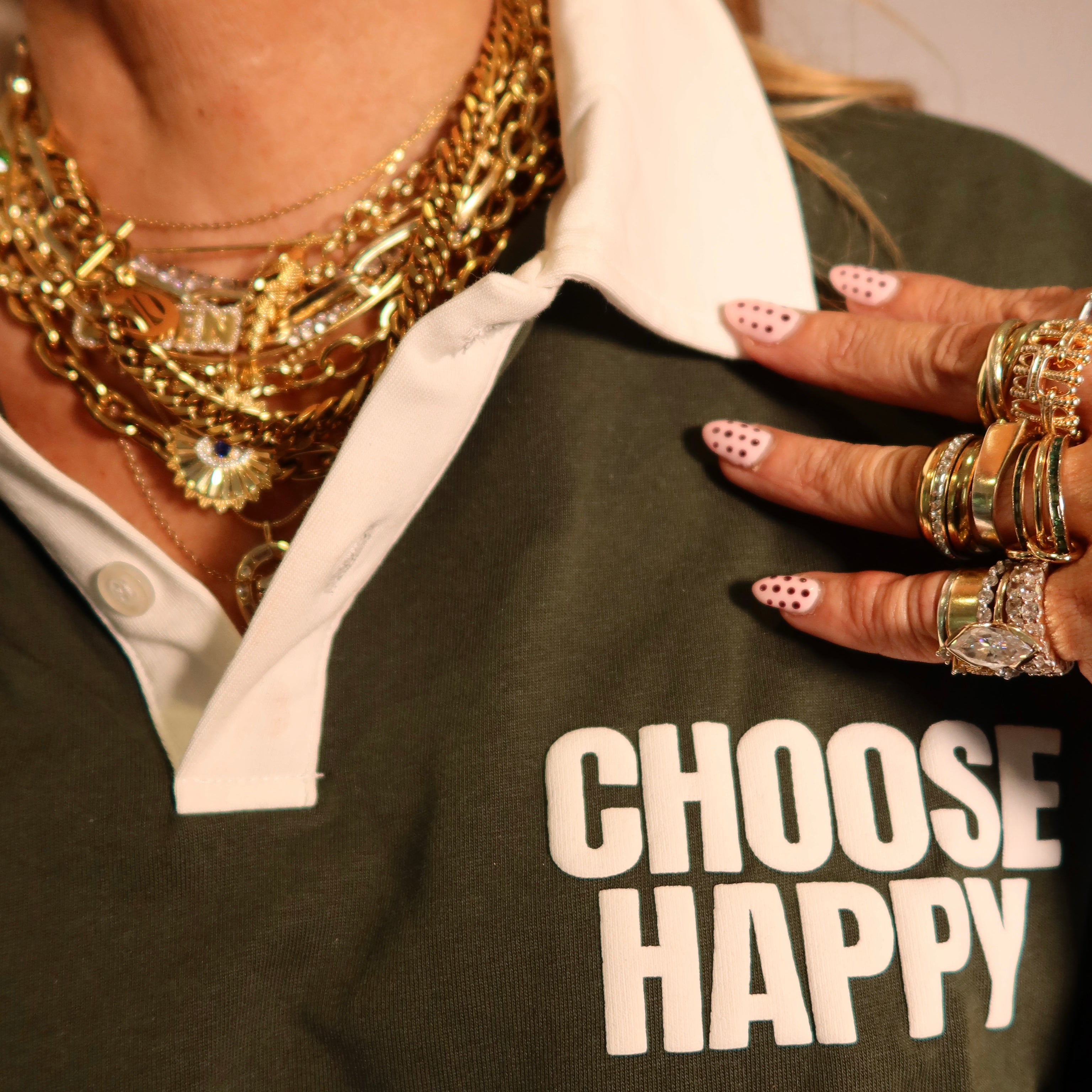 CHOOSE HAPPY RUGBY SWEATER