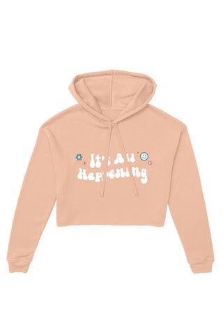 Its All Happening Peach Cropped Hoodie