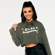Its All Happening Forest Cropped Hoodie