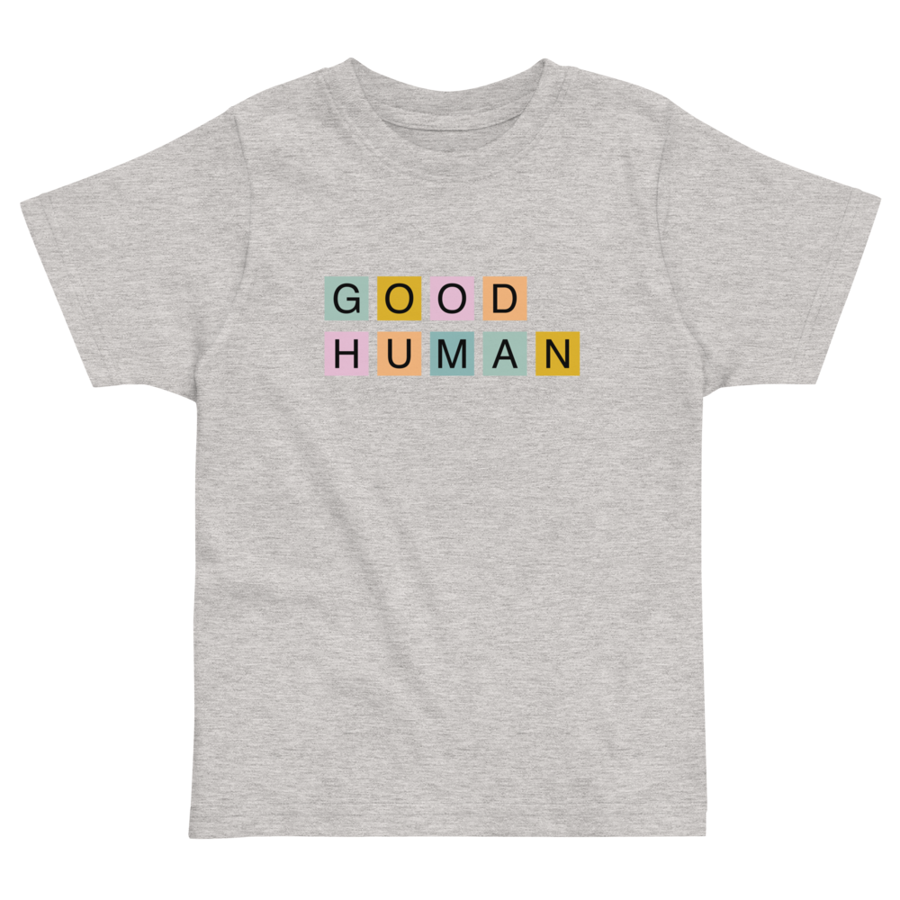 Raising Good Humans Grey Kids Shirt